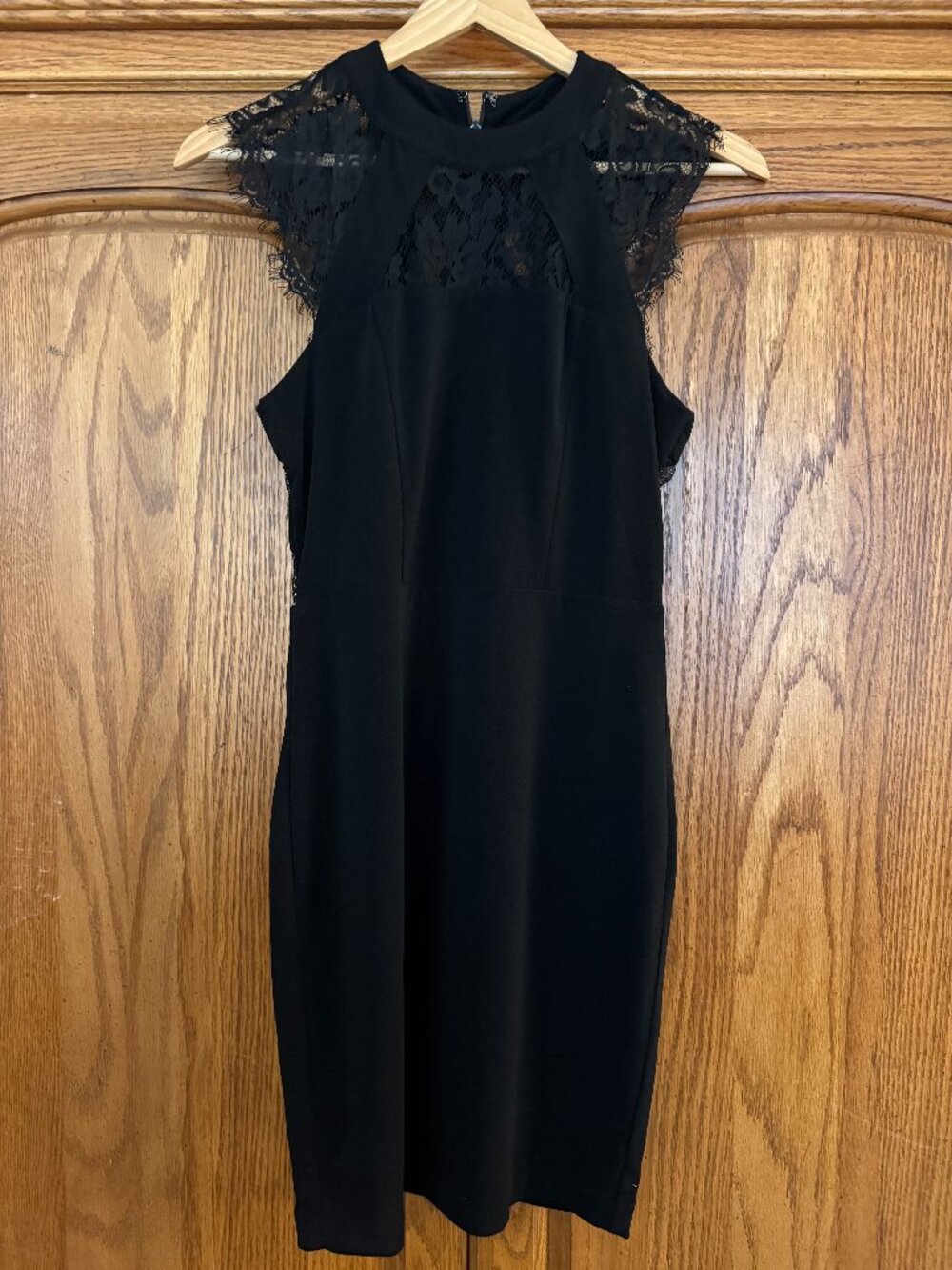 Express Black Lace Cap-Sleeve Sheath Dress
